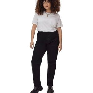 Nasty Gal Organic Roll Hem Denim Mom Jeans Black Size 6 R